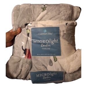 Comfort Bay MICROlight Berber Throw Blanket–Festive Dogs | Ultra Soft & Cozy New